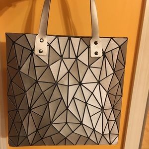 Emilio Pepe Silver Geometric Tote
